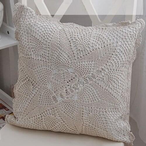 Cushion Covers 100% Cotton Macrame Hand-woven Thread Pillow Covers Geometry Bohemia Style Pillowcase Home Decor 45*45cm