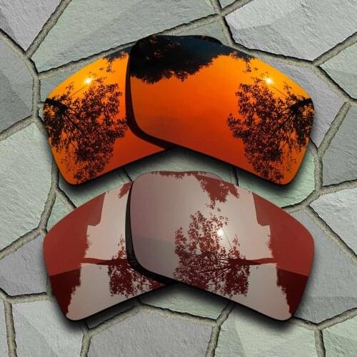 Red Orange&Bronze Brown Sunglasses Polarized Replacement Lenses for Oakley Eyepatch 2