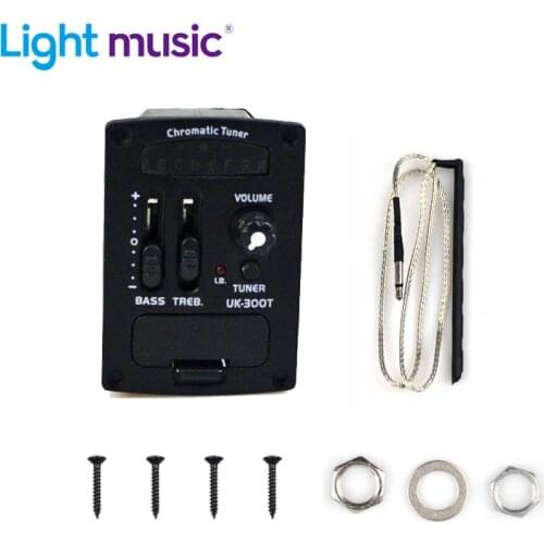 Uk-300T Ukulele Hard Piezo Pickup Preamp 2-Band Eq Equalizer Ukelele Pickups Tuner System