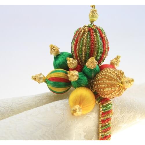 Qn18082801 colofull ball napkin ring wedding Christmas ring and decoration napkin holder by free shipping 12 pcs