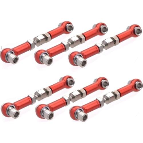6Pcs 47mm Aluminium Alloy Servo Linkage Pull Rod for HSP Redcat ZD Racing Hpi LRP Wltoys 1/12 & 1/10 Drift Car Monster Truck Bug
