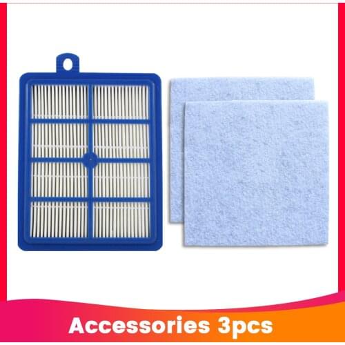 2pcs Motor cotton filter and 1pc house washable Hepa Filter H12 H13 for Philips Electrolux AEG Vacuum Cleaner replacement parts