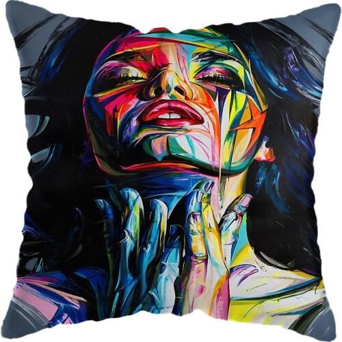 Modern Graffiti Street Painting Pillow Covers Nordic Abstract Graffiti Sex Women Cushion Cover Home Decoration Pillow Covers