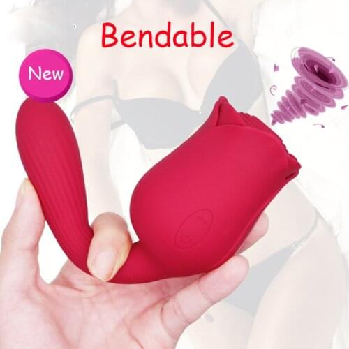 7 Speed Rose Sucking Vibrating Stick Oral Sex Licking Suction AV Stick Women Masturbation Adult Product Vibrators Toys Dido Toy