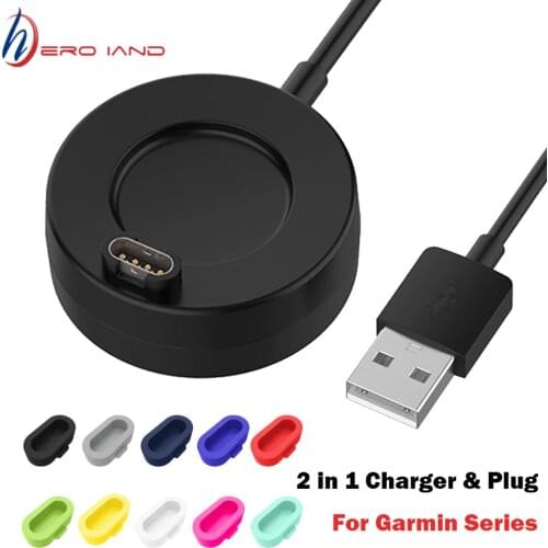 Charging Cable for Garmin Vivoactive 3 charger 4s 935 USB Dock 945 245 Fenix 5S charger 5 5X Plus 6 6S 6X Pro Plug Cover Case