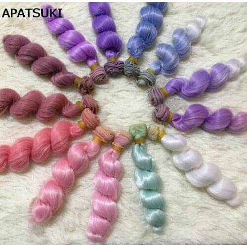 1pc 15*100cm Colorful DIY Doll Hair For Doll BJD Doll DIY High-temperature Wire Handmade Curly Wigs Hair Curls Row