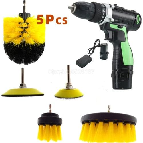 4 Pcs Electric Drill Brush Power Scrubber Clean For Bathroom Surfaces Tub Shower Tile Grout Scrub Cleaning Tool Kit Plastic