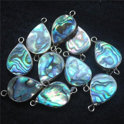 5pcs natural abalone shell connectors saltwater shell beads oval shape and round shape top selling items for women bracelets mak