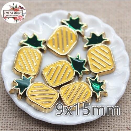 50pcs 9x15mm kawaii plastic pineapple flatback decoration small craft scrapbook accessories