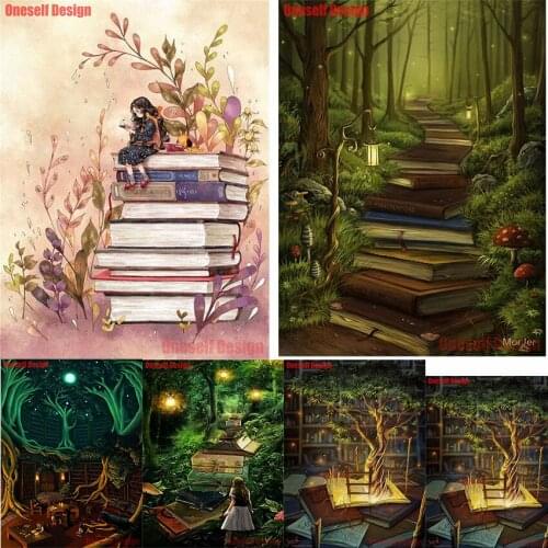 5d diamond painting full square/round book diamond embroidery full set cartoon book 5d diamond mosaic sale scenic wall sticker