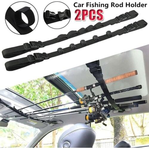 Car Mounted Storage Rack Fishing Rod Gear Holder Vehicle Fishing Rod Rack Holder Strap Storage Car Rest Belt Carrier