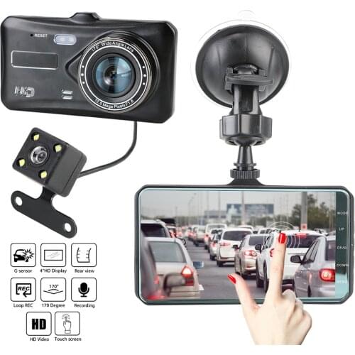LEEPEE Car DVR Auto DashCam Dual Lens Touch Screen G-sensor WDR Dash Cam 4" HD 1080P Video Recorder Camera Auto Accessories