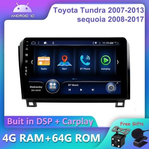 Bosion Android 10.0 DSP CarPlay Car DVD Radio Multimedia Player For Toyota Tundra 2007-2013 sequoia 2008-2017 GPS Navigation