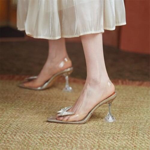 Summer Transparent Shoes Women Sandals Clear Heel Dress Shoes Woman Pumps Fashion Ladies Shoes High Quality