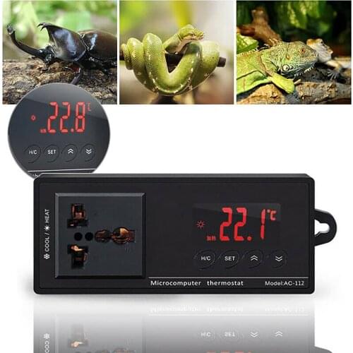 Digital Display Intelligent Thermostat Universal Socket Regulator Reptile Fish Tank Aquarium Greenhouse Temperature Controller