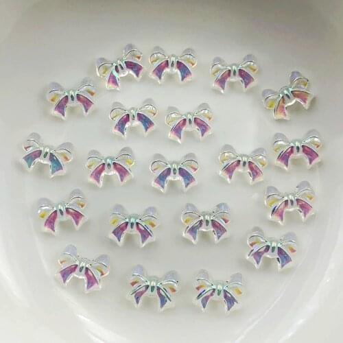 DIY 30 Bow/Flower/Butterfly Crystal Transparent White AB Diamond Decal Flat Back Diamond Nail Art Deco nail supplies