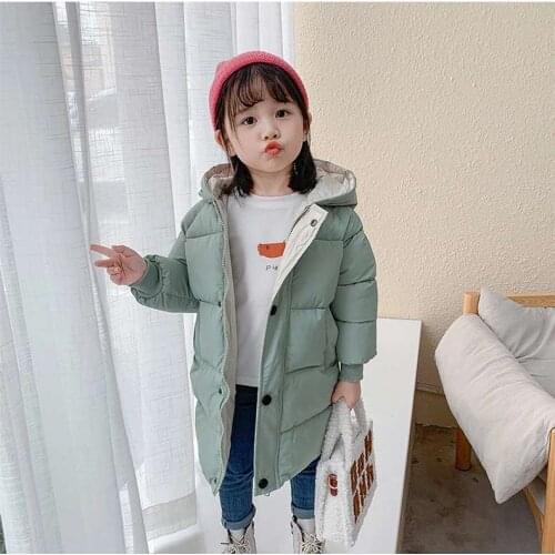 2021 Autumn Winter Kids Coats Children Boys Jacket Fashion Thick Coats Girls Hooded Parkas Snowsuit Teen Children Overcoat W267