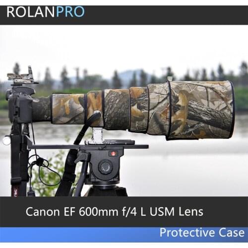ROLANPRO Lens Bag Camouflage Rain Cover for Canon EF 600mm f/4 L USM Lens Protective Sleeve Case Guns Lens Coat Outdoor Cover