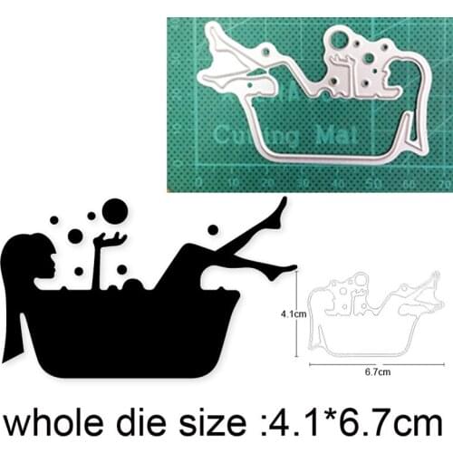 Girl Bath tub Bubble Metal Cutting Dies Stencils For Scrapbooking dies DIY Craft Paper Cards Making Embossing Die Cuts 2020 New