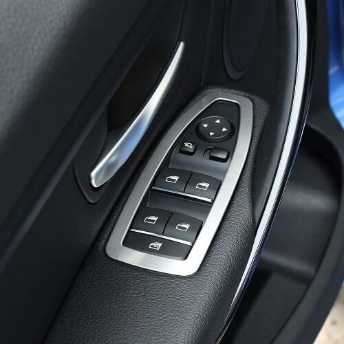 Stainless Steel Interior Door Window Switch Cover Trim Sticker For BMW 3 GT X1 1 3 4 Series F48 F20 F30 F31 F34 F36