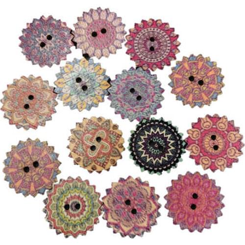 Natural Color Wooden Buttons handmade love Letter wood button craft DIY baby apparel accessories