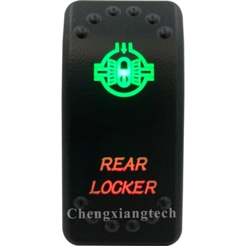 12v 24v, On Off, Up Green & Down Red Led Backlit -Rear Locker - Laser Rocker Switch for Car Boat Truck Bus Push Switch