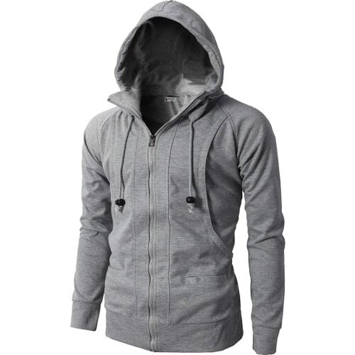 Solid Mens Hoodies Fashion Mens Zipper Sweatshirt Slim Fit Jackets Mens Hoodie Hip Hop Hoodies Sportswear Tracksuit Clothing 3XL