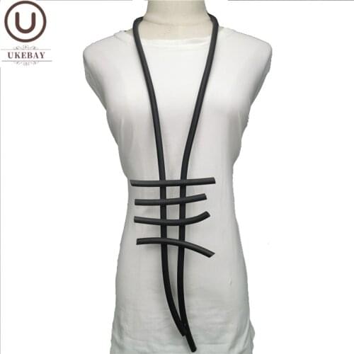 UKEBAY New Rubber Necklace Long Big Jewelry Women Punk Pendant Necklaces Handmade Sweater Necklace Wedding Party Accessories
