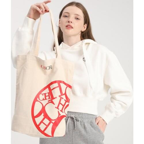 CHCH Casual Foldable Shopping Bag High Quality Eco Friendly Reusable Canvas Grocery Tote Handbag Lightweight Shoulder Bags