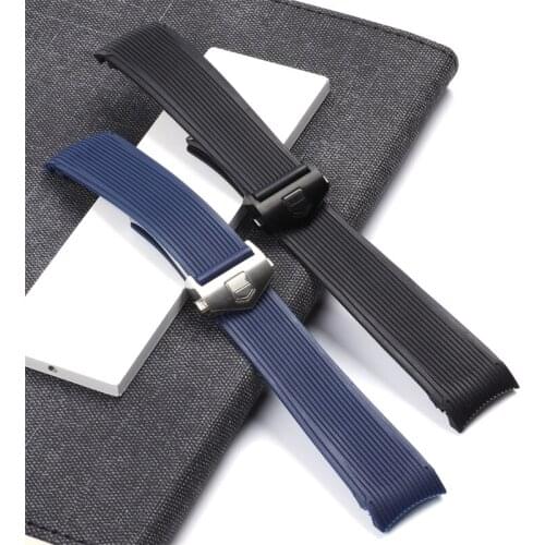 High quality watch Band FOR TAG Strap For Heuer Carrera Series Bracelet Arc Stripe Waterproof TPU Silicone Rubber Watch Strap Be