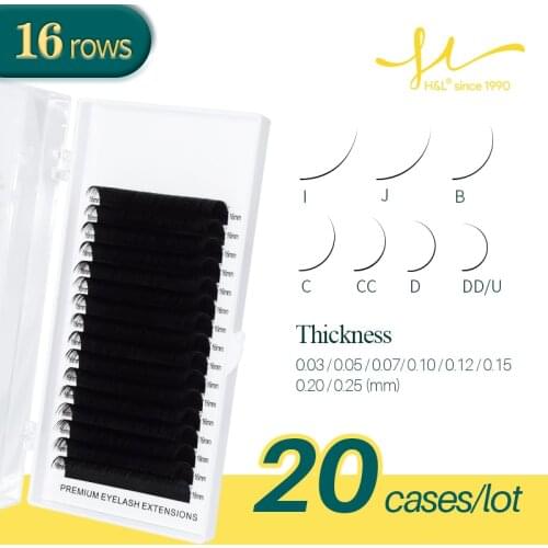 H&L SINCE 1990 16Rows Faux mink individual eyelash lashes maquiagem cilios for professionals soft mink eyelash extension