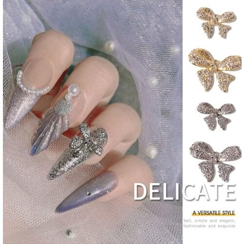 Nail Rhinestones Diamond Charms Bowknot Nailart Supplies Shiny Crystal Jewelry Bow Cute Accessories DIY Mixed Decors