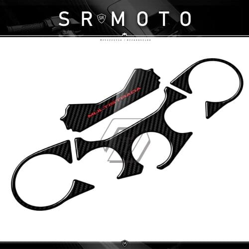 3D Carbon-look Upper Triple Yoke Cover Protector Case for Ducati Multistrada 2011-2014