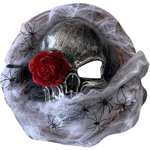 Halloween Wreath Door Hanging Decoration Halloween Skull Mask Wreath Happy Halloween Party Home Party Supplies