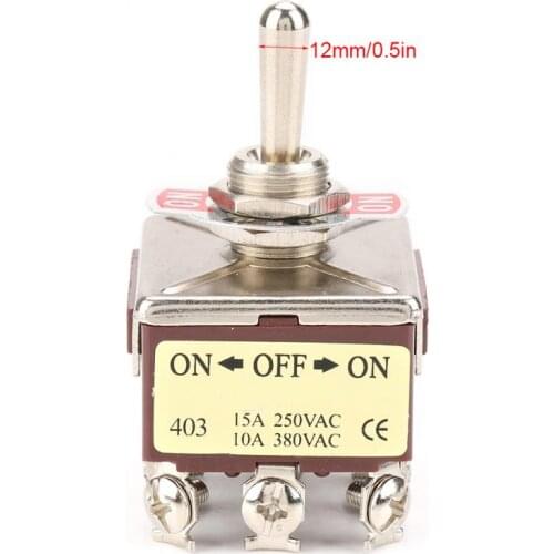 ON/OFF/ON 3 Position Toggle Switch 4PDT 12 Pin 12mm 15A/250VAC 10A/380VAC Toggle Switch interruptor Brand New