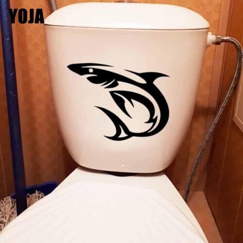 YOJA 23.5X19.9CM Wall Sticker Art Mural Home Decor Toilet Decal Fish Tribal Ocean Shark T5-0397