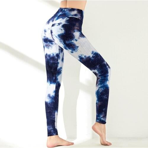 Tie-dye Jacquard Fitness Clothing 2021 Explosive Sport Shorts High-waist Hip-lifting Yoga Pant Seamless Tight-fitting Leggings