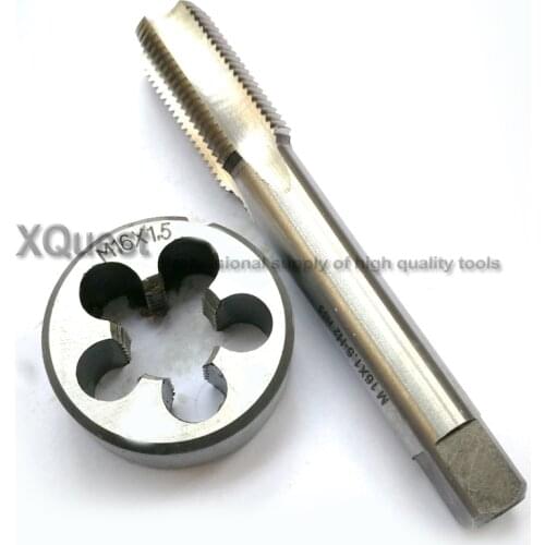 1set HSS Metric Hand tap M16 Round die M16X1.5 M16X1.75 M16X1.25 M16X1 M16X0.75 M16X0.5 Fine thread dies plug taps suit M16X2