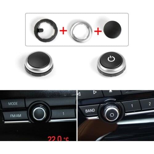 1pcs Car Radio Switch Volume Knob CD Machine Switch Button for BMW X5 X6 F02 F07 F18 F15 F16 2008-2019 with Icon