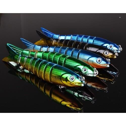 1pc 6 Sections 4 type Fishing Lure 19g/13.5cm Swim bait Fishing bait 6# Hook Fishing Tackle peche free shipping