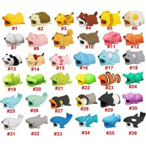 10pcs Cute 36 Animals Bite Cable Organizer Management Wire Protector for Charging Data Earphone Mouse Line Cable Wire