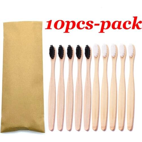 10pcs Vegan Bamboo Toothbrush Wood Toothbrushes Soft Bristles Eco Friendly Products Zero Waste Biodegradable Travel Toothbrush