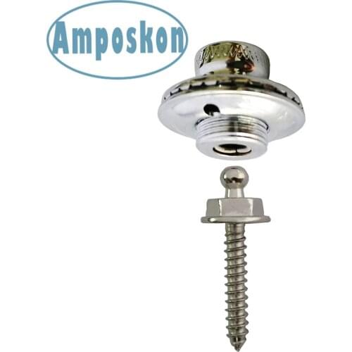 2 Sets New Guitar Strap Lock Round Head Pins Screw For All Acoustic Electric Bass Guitar Strap Easy Fix/Remove Screw Accessories