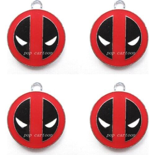 New 20 pcs Popular Cartoon Deadpool Charm Pendants DIY Jewelry Making