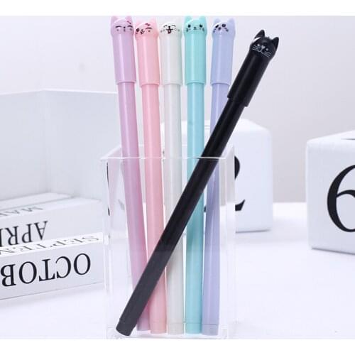 24pc Cool Pretty Kawaii Cat Gel Pens Cute Funny Stationery Ballpoint Rollerball Back to School Stuff Thing Advertising Fine Line