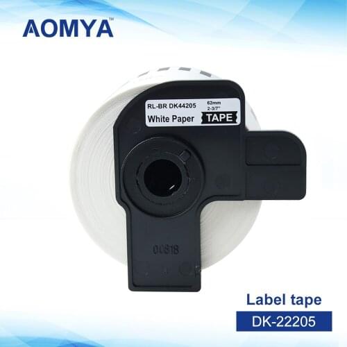 AOMYA 2 Rolls Label tape DK-44205 Label 62mm*30.48m Continuous Compatible for Brother Transferable rubber/paper