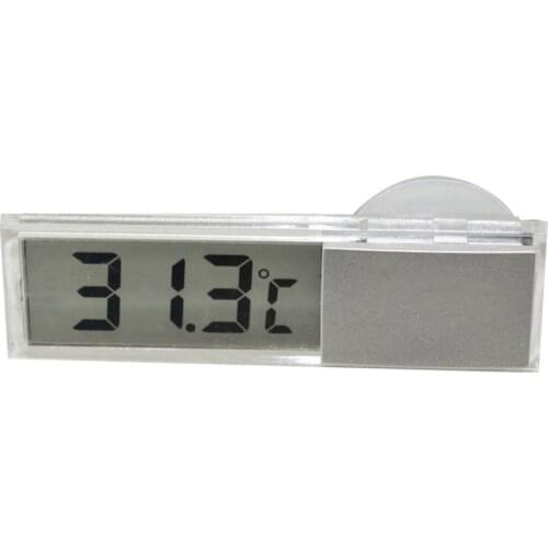 Car Vehicle Suction Cup Electronic Digital Transparent LCD Display Thermometer Digital Car Electronic Clock Universal Car Decor
