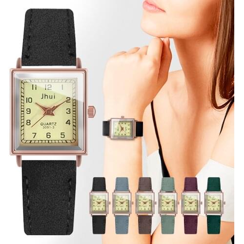 Womens Casual Arabic Numerals Quartz Watch Ladies Leather Strap Wristwatches Reloj Mujer Zegarek Damski