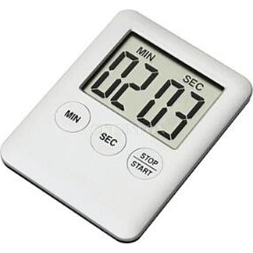 DHL 100PCS Square Large LCD Digital Kitchen Timer Cooking Timer Alarm Clock Magnet Digital Table Clock