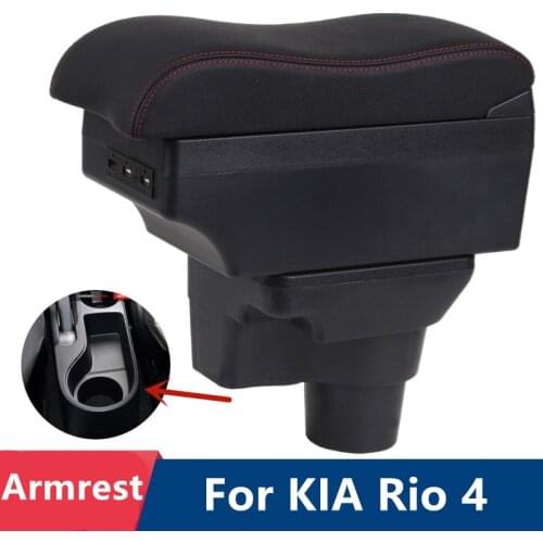 For Kia Rio 4 Rio4 X-line K2 2017 2018 2019 2020 Armrest Box Interior Storage Box USB Retrofit Parts Car Accessories